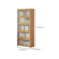 Contemporary Wood Accent Cabinet Rectangle Storage Cabinet with Glass Top