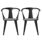 Solid Wood Side Chair Fixed Back Lounge Chair for Living Room Black Cotton and Linen 2 Piece Set Clearhalo 'Accent Chairs' 'accent_chairs' 'Chairs & Seating' 'furn' 'furn_accent_chairs' 'Furniture' 'Living Room Furniture' 7369854