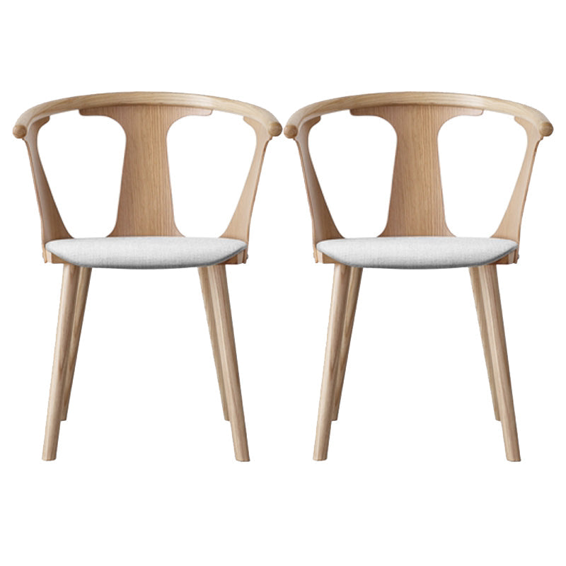 Solid Wood Side Chair Fixed Back Lounge Chair for Living Room Wood Cotton and Linen 2 Piece Set Clearhalo 'Accent Chairs' 'accent_chairs' 'Chairs & Seating' 'furn' 'furn_accent_chairs' 'Furniture' 'Living Room Furniture' 7369858