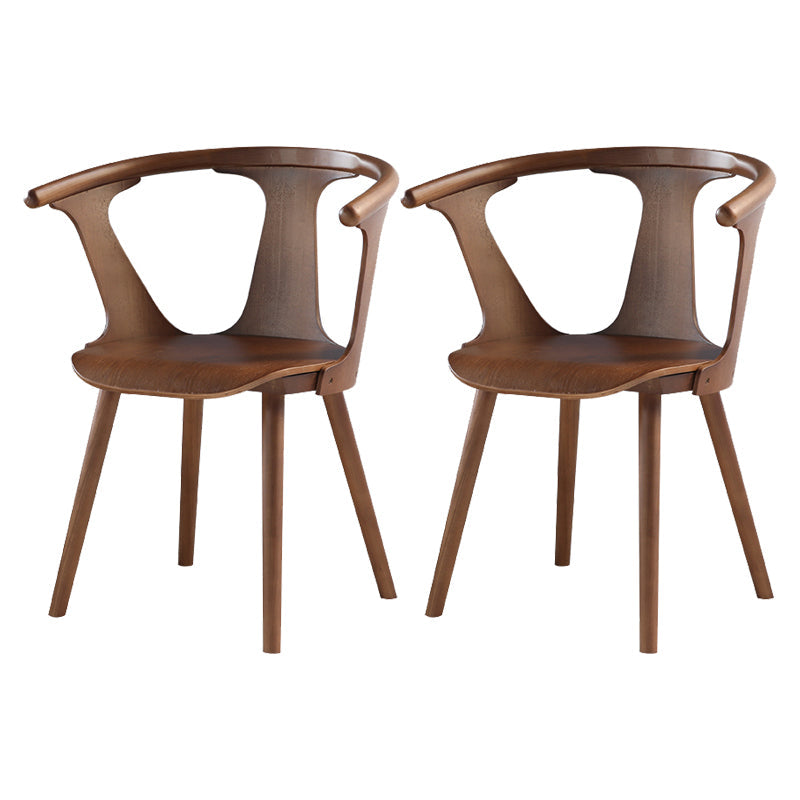 Solid Wood Side Chair Fixed Back Lounge Chair for Living Room Walnut Upholstery Not Included 2 Piece Set Clearhalo 'Accent Chairs' 'accent_chairs' 'Chairs & Seating' 'furn' 'furn_accent_chairs' 'Furniture' 'Living Room Furniture' 7369868