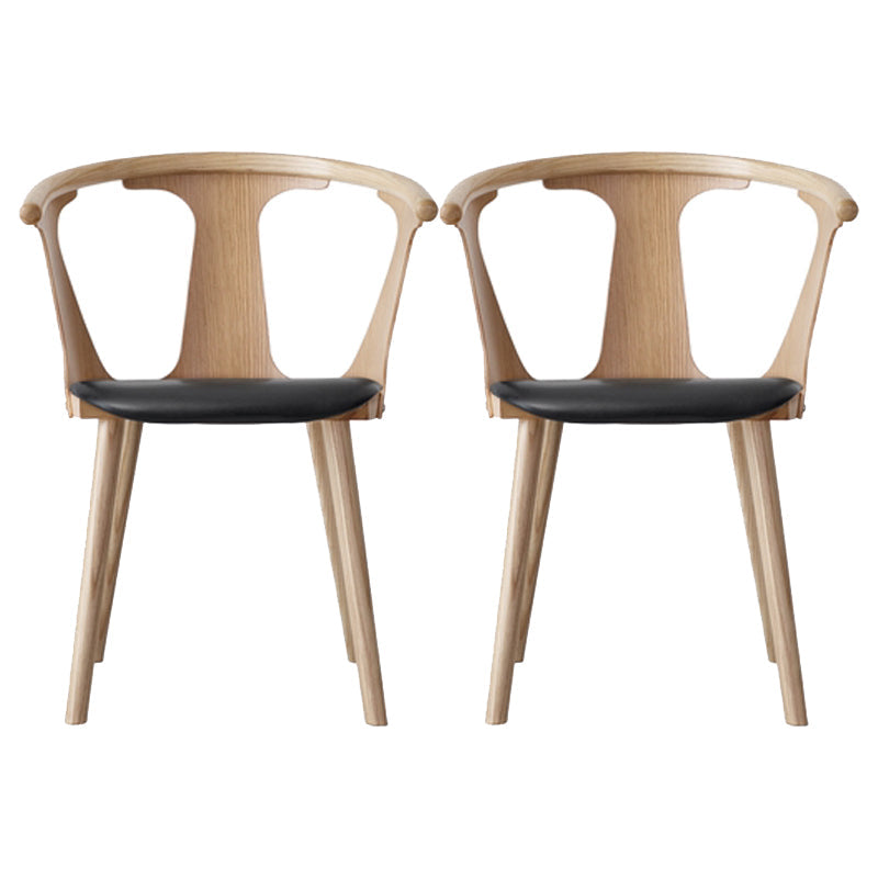 Solid Wood Side Chair Fixed Back Lounge Chair for Living Room Wood PU（Polyurethane） 2 Piece Set Clearhalo 'Accent Chairs' 'accent_chairs' 'Chairs & Seating' 'furn' 'furn_accent_chairs' 'Furniture' 'Living Room Furniture' 7369870