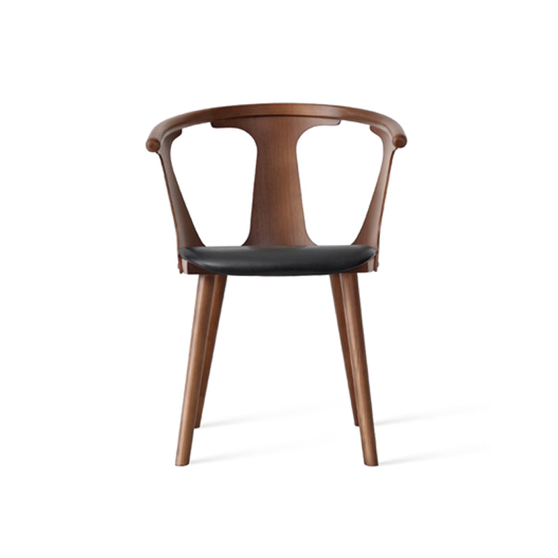 Solid Wood Side Chair Fixed Back Lounge Chair for Living Room Walnut PU（Polyurethane） 1 Piece Clearhalo 'Accent Chairs' 'accent_chairs' 'Chairs & Seating' 'furn' 'furn_accent_chairs' 'Furniture' 'Living Room Furniture' 7369873