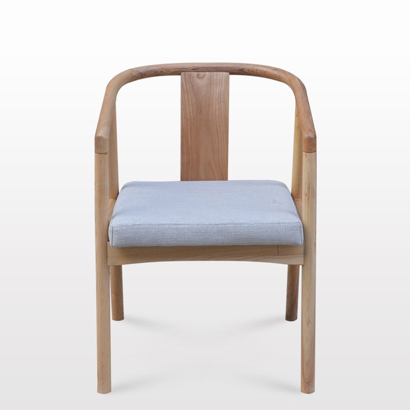 Sloped Arms Side Chair Fixed Back Lounge Chair for Living Room Wood Cotton and Linen 1 Piece Clearhalo 'Accent Chairs' 'accent_chairs' 'Chairs & Seating' 'furn' 'furn_accent_chairs' 'Furniture' 'Living Room Furniture' 7369879