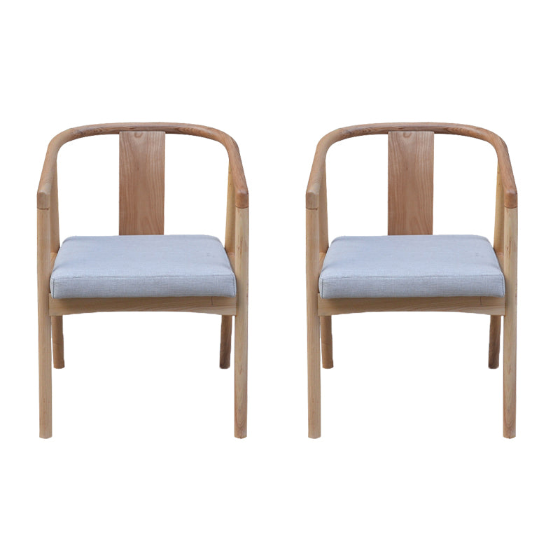 Sloped Arms Side Chair Fixed Back Lounge Chair for Living Room Wood Cotton and Linen 2 Piece Set Clearhalo 'Accent Chairs' 'accent_chairs' 'Chairs & Seating' 'furn' 'furn_accent_chairs' 'Furniture' 'Living Room Furniture' 7369880