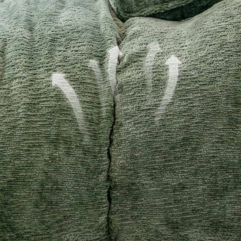 Reclinabile standard di velluto contemporaneo con schiena trapuntata e base a dondolo