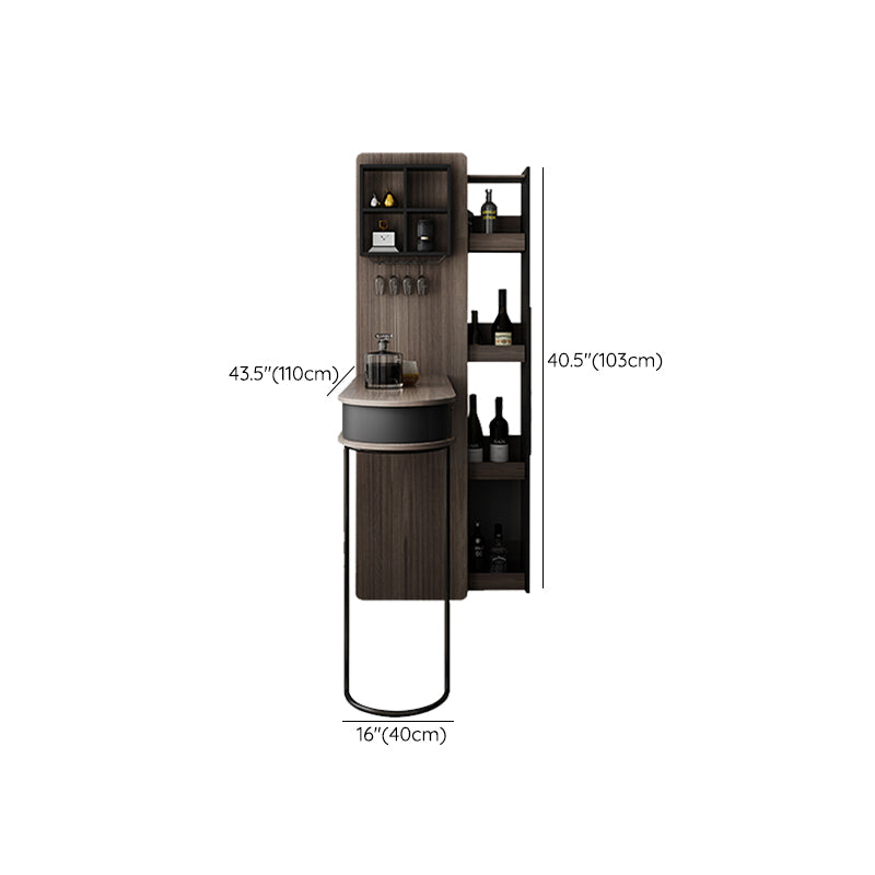 Ellipse Shape Bar Table Storable Table with Wine Holder for Living Room Clearhalo 'Bar Furniture' 'Bar Tables' 'bar_tables' 'furn' 'furn_bar_tables' 'Furniture' 'Kitchen & Dining Furniture' 7370777