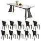 Modern Style Stone Furniture 5/7/9/11 Pcs Rectangle Shape Dinette Table with Dining Chair