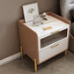 Classic Glam Bed Nightstand Stone Accent Table Nightstand with Drawers Orange 1 Piece Clearhalo 'Bedroom Furniture' 'furn' 'furn_night_stand' 'Furniture' 'night_stand' 'Nightstands' 7371081