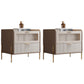 Classic Glam Bed Nightstand Stone Accent Table Nightstand with Drawers Apricot 2 Piece Set Clearhalo 'Bedroom Furniture' 'furn' 'furn_night_stand' 'Furniture' 'night_stand' 'Nightstands' 7371087