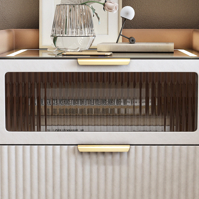 Classic Glam Bed Nightstand Stone Accent Table Nightstand with Drawers Clearhalo 'Bedroom Furniture' 'furn' 'furn_night_stand' 'Furniture' 'night_stand' 'Nightstands' 7371092