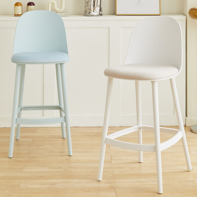 Taburetes de bar de estilo moderno taburetes de barra de plástico de respaldo para el comedor