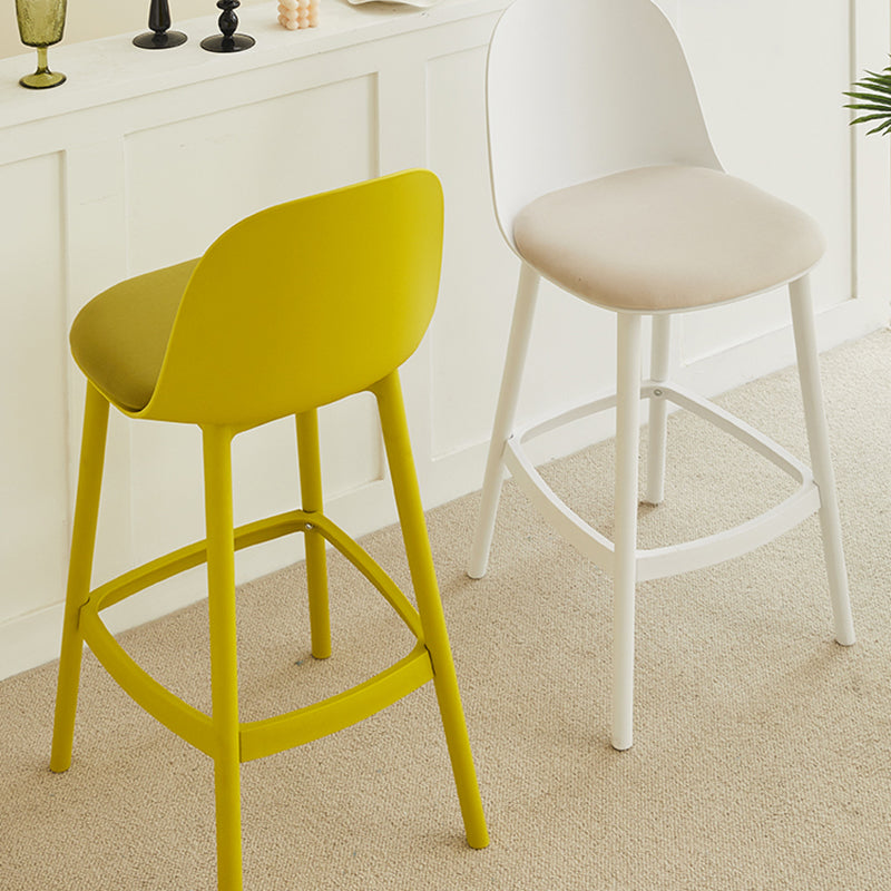Taburetes de bar de estilo moderno taburetes de barra de plástico de respaldo para el comedor