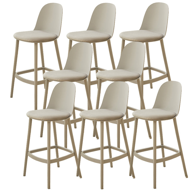 Taburetes de bar de estilo moderno taburetes de barra de plástico de respaldo para el comedor