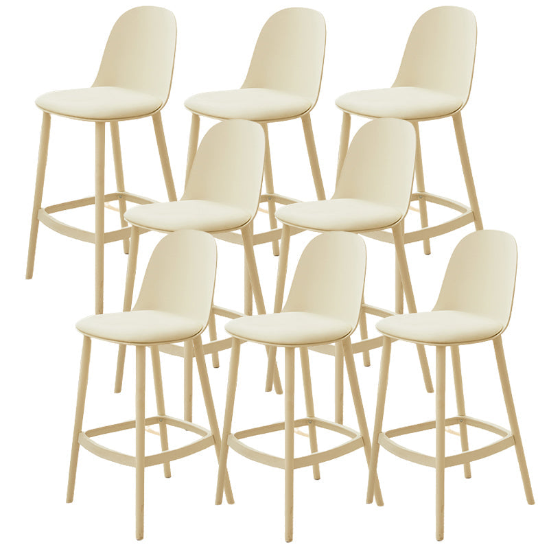 Taburetes de bar de estilo moderno taburetes de barra de plástico de respaldo para el comedor