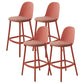 Taburetes de bar de estilo moderno taburetes de barra de plástico de respaldo para el comedor