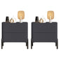 Engineered Wood Bedside Cabinet Modern Bed Nightstand with Drawers Dark Gray 2 Piece Set Clearhalo 'Bedroom Furniture' 'furn' 'furn_night_stand' 'Furniture' 'night_stand' 'Nightstands' 7371905