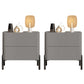 Engineered Wood Bedside Cabinet Modern Bed Nightstand with Drawers Light Gray 2 Piece Set Clearhalo 'Bedroom Furniture' 'furn' 'furn_night_stand' 'Furniture' 'night_stand' 'Nightstands' 7371906