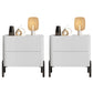 Engineered Wood Bedside Cabinet Modern Bed Nightstand with Drawers White 2 Piece Set Clearhalo 'Bedroom Furniture' 'furn' 'furn_night_stand' 'Furniture' 'night_stand' 'Nightstands' 7371908