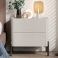Engineered Wood Bedside Cabinet Modern Bed Nightstand with Drawers 20"L x 16"W x 20"H Cream Gray 1 Piece Clearhalo 'Bedroom Furniture' 'furn' 'furn_night_stand' 'Furniture' 'night_stand' 'Nightstands' 7371918
