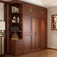 Rubber Wood Frame Wardrobe Freestanding Wardrobe Armoire with Shelves and Clothes Rail Clearhalo 'Armoires & Wardrobes' 'armoires_wardrobes' 'Bedroom Furniture' 'furn' 'furn_armoires_wardrobes' 'Furniture' 7371925