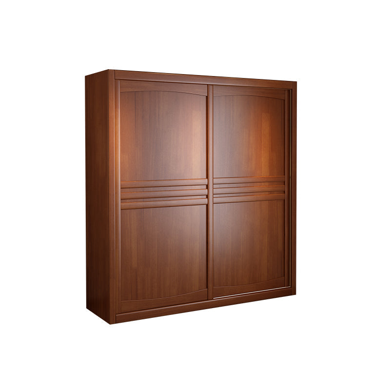 Rubber Wood Frame Wardrobe Freestanding Wardrobe Armoire with Shelves and Clothes Rail Armoire 55"L x 24"W x 83"H Clearhalo 'Armoires & Wardrobes' 'armoires_wardrobes' 'Bedroom Furniture' 'furn' 'furn_armoires_wardrobes' 'Furniture' 7371926