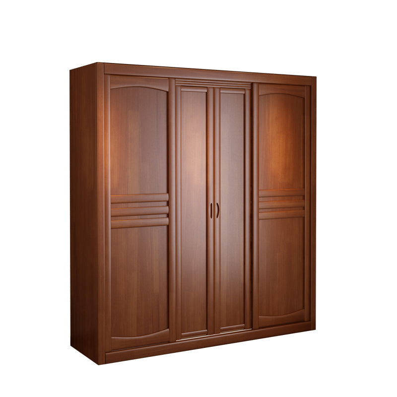 Rubber Wood Frame Wardrobe Freestanding Wardrobe Armoire with Shelves and Clothes Rail Armoire 71"L x 24"W x 83"H Clearhalo 'Armoires & Wardrobes' 'armoires_wardrobes' 'Bedroom Furniture' 'furn' 'furn_armoires_wardrobes' 'Furniture' 7371930