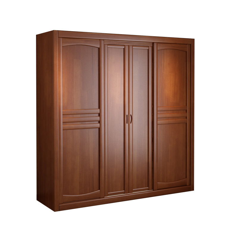 Rubber Wood Frame Wardrobe Freestanding Wardrobe Armoire with Shelves and Clothes Rail Armoire 91"L x 24"W x 83"H Clearhalo 'Armoires & Wardrobes' 'armoires_wardrobes' 'Bedroom Furniture' 'furn' 'furn_armoires_wardrobes' 'Furniture' 7371933