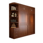 Rubber Wood Frame Wardrobe Freestanding Wardrobe Armoire with Shelves and Clothes Rail Armoire & Side Cabinet & Top Cabinet 63"L x 24"W x 83"H Clearhalo 'Armoires & Wardrobes' 'armoires_wardrobes' 'Bedroom Furniture' 'furn' 'furn_armoires_wardrobes' 'Furniture' 7371938