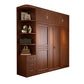 Rubber Wood Frame Wardrobe Freestanding Wardrobe Armoire with Shelves and Clothes Rail Armoire & Side Cabinet & Top Cabinet 91"L x 24"W x 83"H Clearhalo 'Armoires & Wardrobes' 'armoires_wardrobes' 'Bedroom Furniture' 'furn' 'furn_armoires_wardrobes' 'Furniture' 7371941