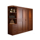 Rubber Wood Frame Wardrobe Freestanding Wardrobe Armoire with Shelves and Clothes Rail Armoire with Side Cabinet 71"L x 24"W x 83"H Clearhalo 'Armoires & Wardrobes' 'armoires_wardrobes' 'Bedroom Furniture' 'furn' 'furn_armoires_wardrobes' 'Furniture' 7371945