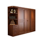 Rubber Wood Frame Wardrobe Freestanding Wardrobe Armoire with Shelves and Clothes Rail Armoire with Side Cabinet 91"L x 24"W x 83"H Clearhalo 'Armoires & Wardrobes' 'armoires_wardrobes' 'Bedroom Furniture' 'furn' 'furn_armoires_wardrobes' 'Furniture' 7371947