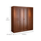 Rubber Wood Frame Wardrobe Freestanding Wardrobe Armoire with Shelves and Clothes Rail Clearhalo 'Armoires & Wardrobes' 'armoires_wardrobes' 'Bedroom Furniture' 'furn' 'furn_armoires_wardrobes' 'Furniture' 7371954