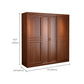 Rubber Wood Frame Wardrobe Freestanding Wardrobe Armoire with Shelves and Clothes Rail Clearhalo 'Armoires & Wardrobes' 'armoires_wardrobes' 'Bedroom Furniture' 'furn' 'furn_armoires_wardrobes' 'Furniture' 7371955