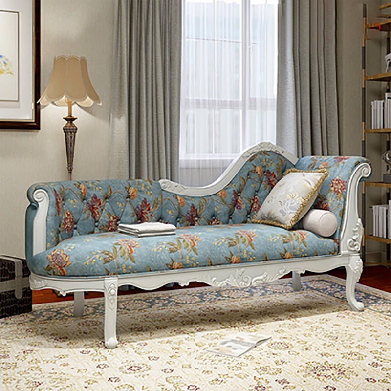 Traditional Cotton Blend Floor Chair with Rolled Arms Oversized Chaise Lounge Right-Arm Chaise White Clearhalo 'Chairs & Seating' 'Chaise Lounge' 'chaise_lounge' 'furn' 'furn_chaise_lounge' 'Furniture' 'Living Room Furniture' 7372246