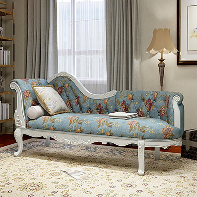 Traditional Cotton Blend Floor Chair with Rolled Arms Oversized Chaise Lounge Left-Arm Chaise White Clearhalo 'Chairs & Seating' 'Chaise Lounge' 'chaise_lounge' 'furn' 'furn_chaise_lounge' 'Furniture' 'Living Room Furniture' 7372248