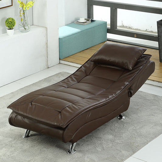 Contemporary Armless Accent Chair Faux Leather Reclining Chaise Clearhalo 'Chairs & Seating' 'Chaise Lounge' 'chaise_lounge' 'furn' 'furn_chaise_lounge' 'Furniture' 'Living Room Furniture' 7372259