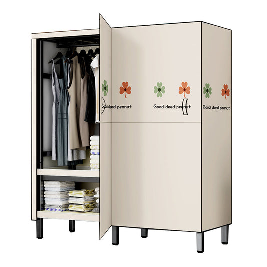 Modern Style Freestanding Wardrobe Armoire Metal Wardrobe with Clothes Rail