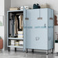 Modern Style Freestanding Wardrobe Armoire Metal Wardrobe with Clothes Rail