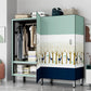 Modern Style Freestanding Wardrobe Armoire Metal Wardrobe with Clothes Rail