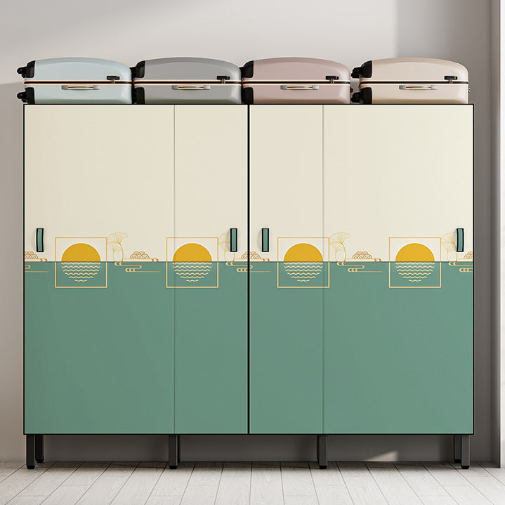 Modern Style Freestanding Wardrobe Armoire Metal Wardrobe with Clothes Rail