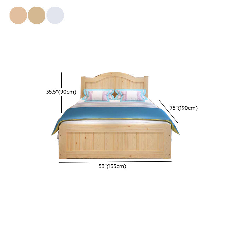 コンテンポラリーソリッドカラー標準ベッドウッドストレージキャメルバックベッドフレーム