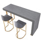 Glam Rectangle Stone Counter Table 1/3 Pieces Bar Table Set for Kitchen Table & Chair(s) Gold Clearhalo 'Bar Furniture' 'furn' 'furn_home_bar_bar_sets' 'Furniture' 'Home Bars & Bar Sets' 'home_bar_bar_sets' 'Kitchen & Dining Furniture' 7372534