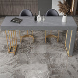 Glam Rectangle Stone Counter Table 1/3 Pieces Bar Table Set for Kitchen