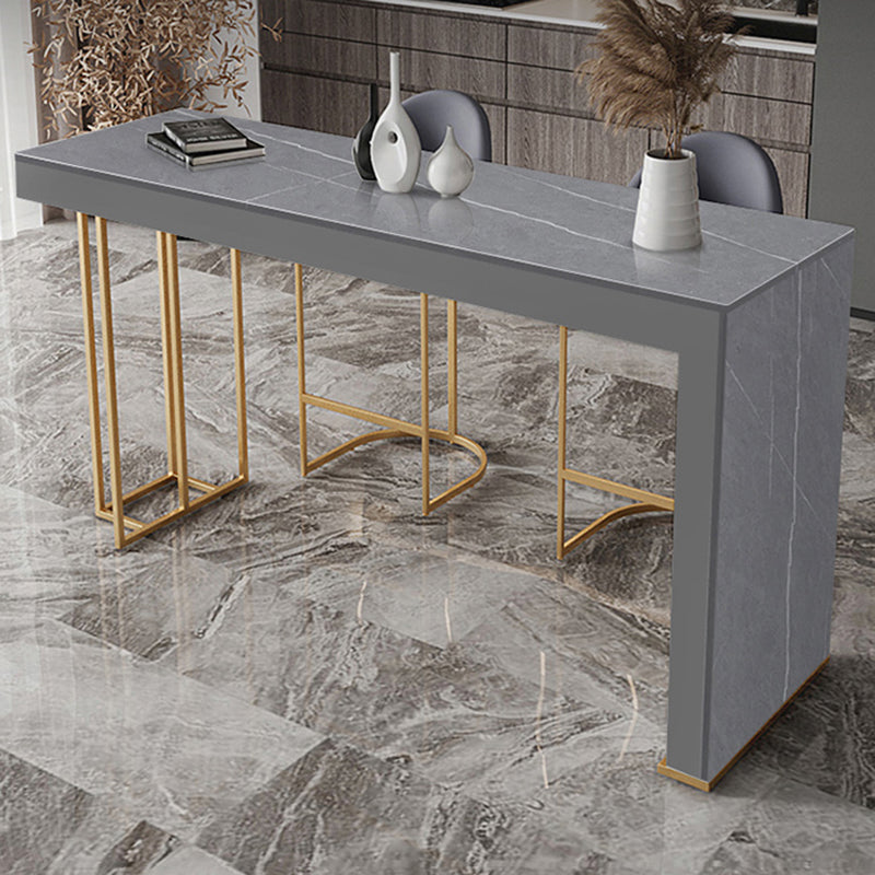 Glam Rectangle Stone Counter Table 1/3 Pieces Bar Table Set for Kitchen Clearhalo 'Bar Furniture' 'furn' 'furn_home_bar_bar_sets' 'Furniture' 'Home Bars & Bar Sets' 'home_bar_bar_sets' 'Kitchen & Dining Furniture' 7372538