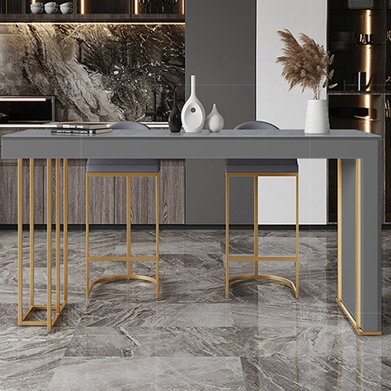 Glam Rectangle Stone Counter Table 1/3 Pieces Bar Table Set for Kitchen Clearhalo 'Bar Furniture' 'furn' 'furn_home_bar_bar_sets' 'Furniture' 'Home Bars & Bar Sets' 'home_bar_bar_sets' 'Kitchen & Dining Furniture' 7372540