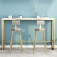 Glam Bar Pub Table Set 1/3 Pezzi Tavolo da Bar Rettangolare e Sgabelli Imbottiti con Struttura in Metallo