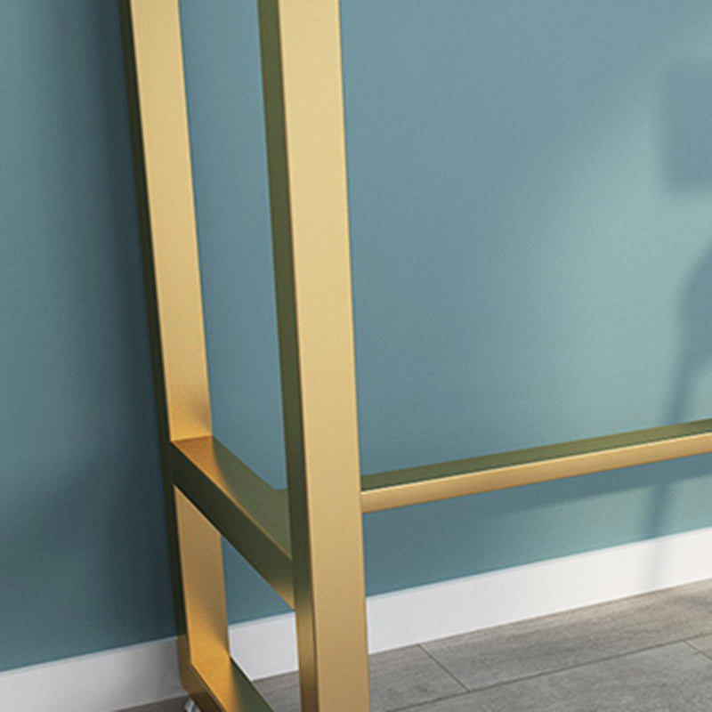 Glam Bar Pub Table Set 1/3 Pezzi Tavolo da Bar Rettangolare e Sgabelli Imbottiti con Struttura in Metallo