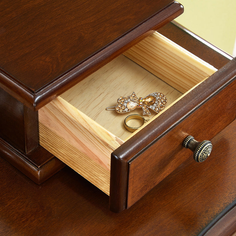 Solid Wood Makeup Table 57.08" H Makeup Vanity with 4 Drawers