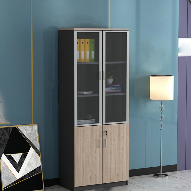 Modern Style Lateral Filing Cabinet Wood Filing Cabinet with Lock and Storage Black-Brown 2 Clearhalo 'Filing Cabinets' 'filling_cabinets' 'furn' 'furn_filling_cabinets' 'Furniture' 'Office Furniture' 7372730