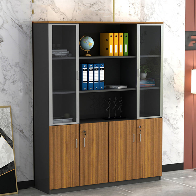 Modern Style Lateral Filing Cabinet Wood Filing Cabinet with Lock and Storage Walnut 4 Clearhalo 'Filing Cabinets' 'filling_cabinets' 'furn' 'furn_filling_cabinets' 'Furniture' 'Office Furniture' 7372741